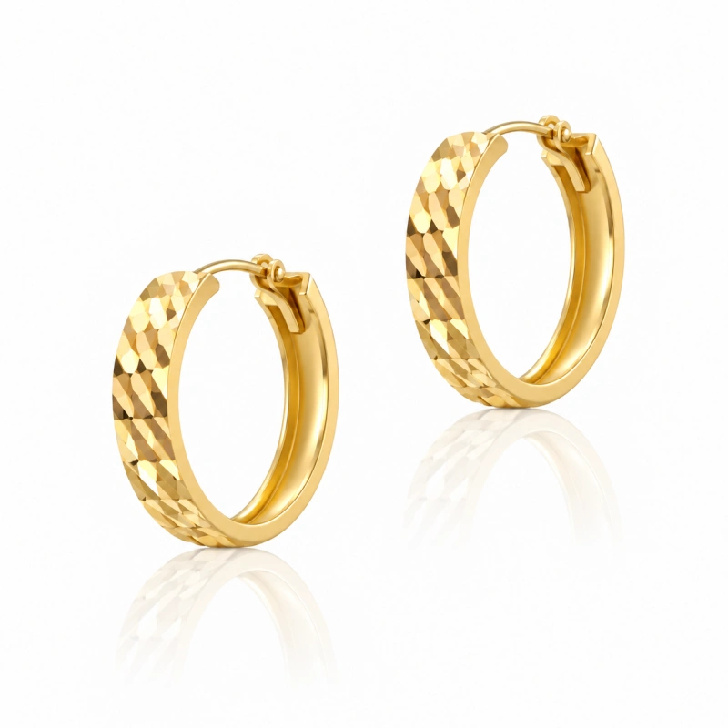 گوشواره حلقه ای ریز تراش